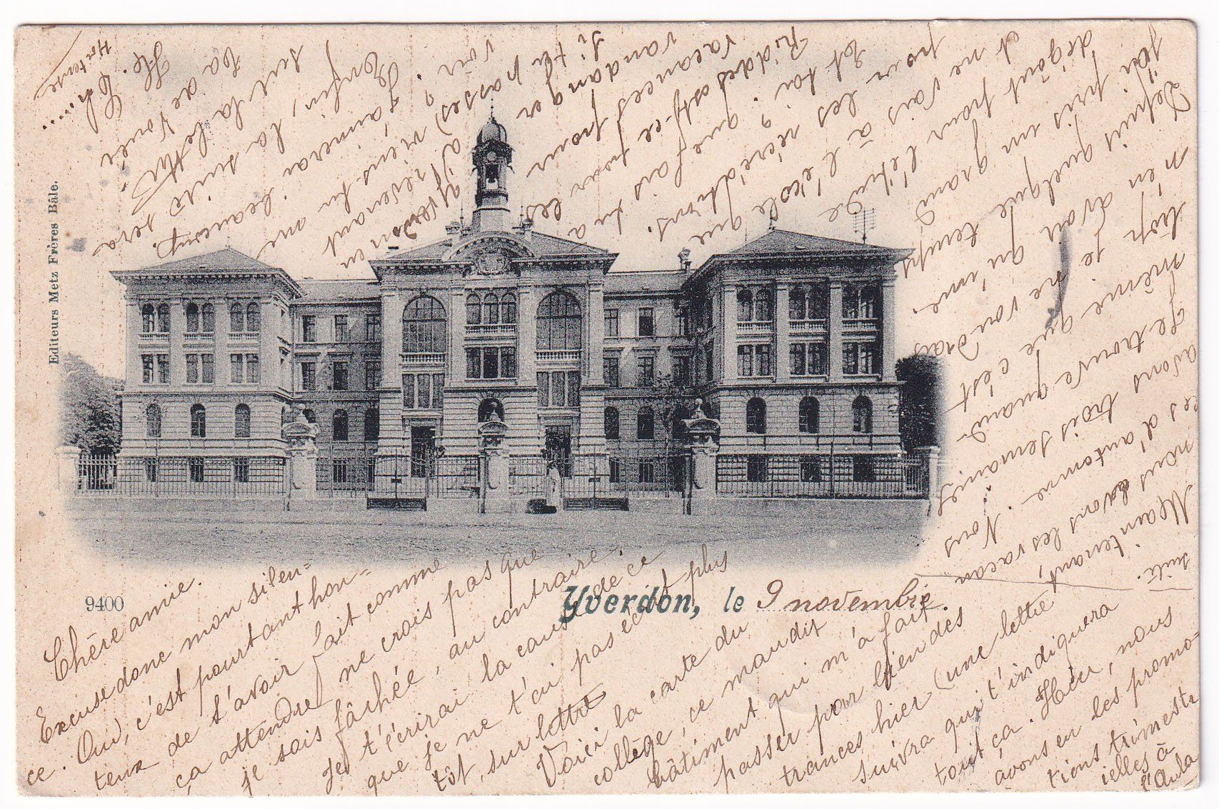 Ansichtskarten: Yverdon  (Le collège)  1898 – Gebraucht aus Cormoret von Pascalll2001