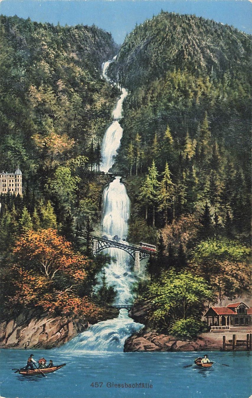 Cartoline postali: Giessbach (BE) – Giessbachfälle bahn – Usato da Biasca venduto da Blenio71