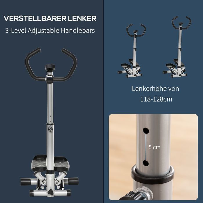 Hometrainer: Stepper mit Handgriff mit LCD-Bildschirm einstellbar, NEU – Nuovo e nell'imballaggio originale da Bottighofen venduto da swisshandel24 5