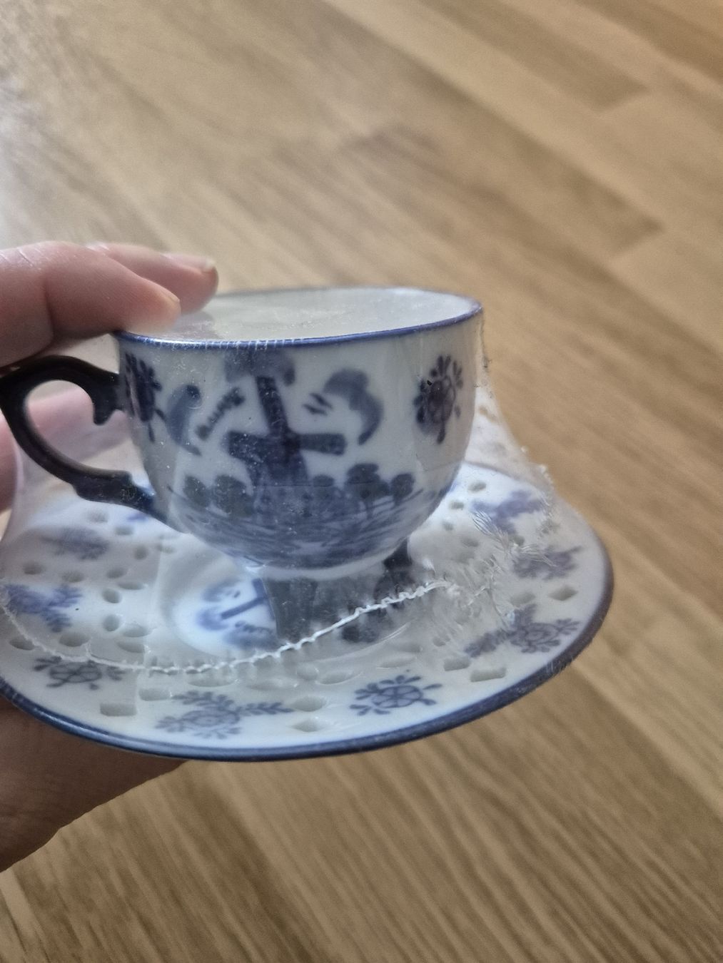 Set di piatti: Kaffeetasse mit Unterteller, Blau Weiss – Nuovo (secondo la descrizione) da Langenthal venduto da Polarisstern 1