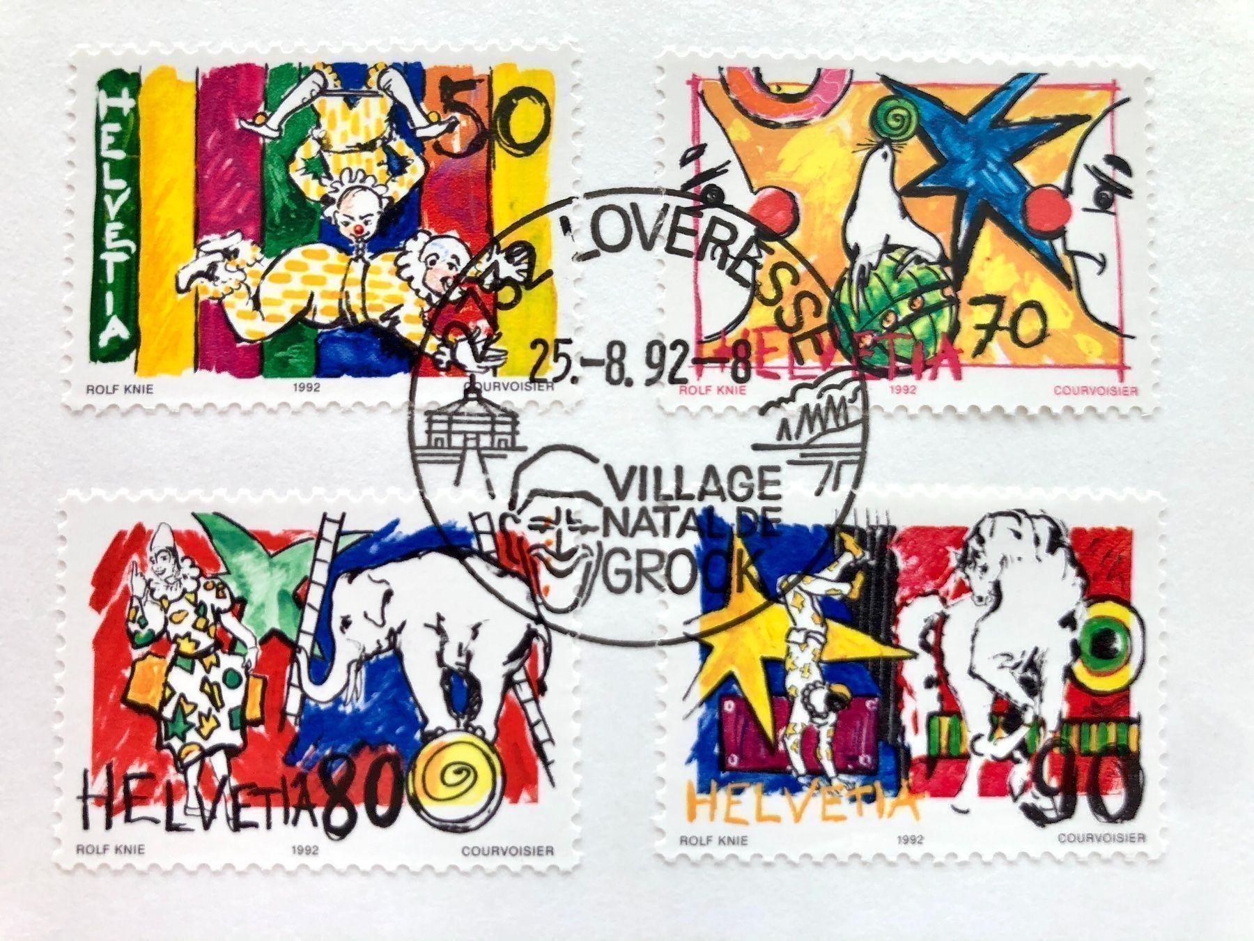 Alle Briefmarken: 1993 Rolf Knie Briefmarkenkarte – Gebraucht aus Zürich von T_H_O_M_A_S 1
