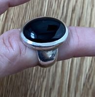 Fingerring 925 Silber mit Onyx Stein Gr 53