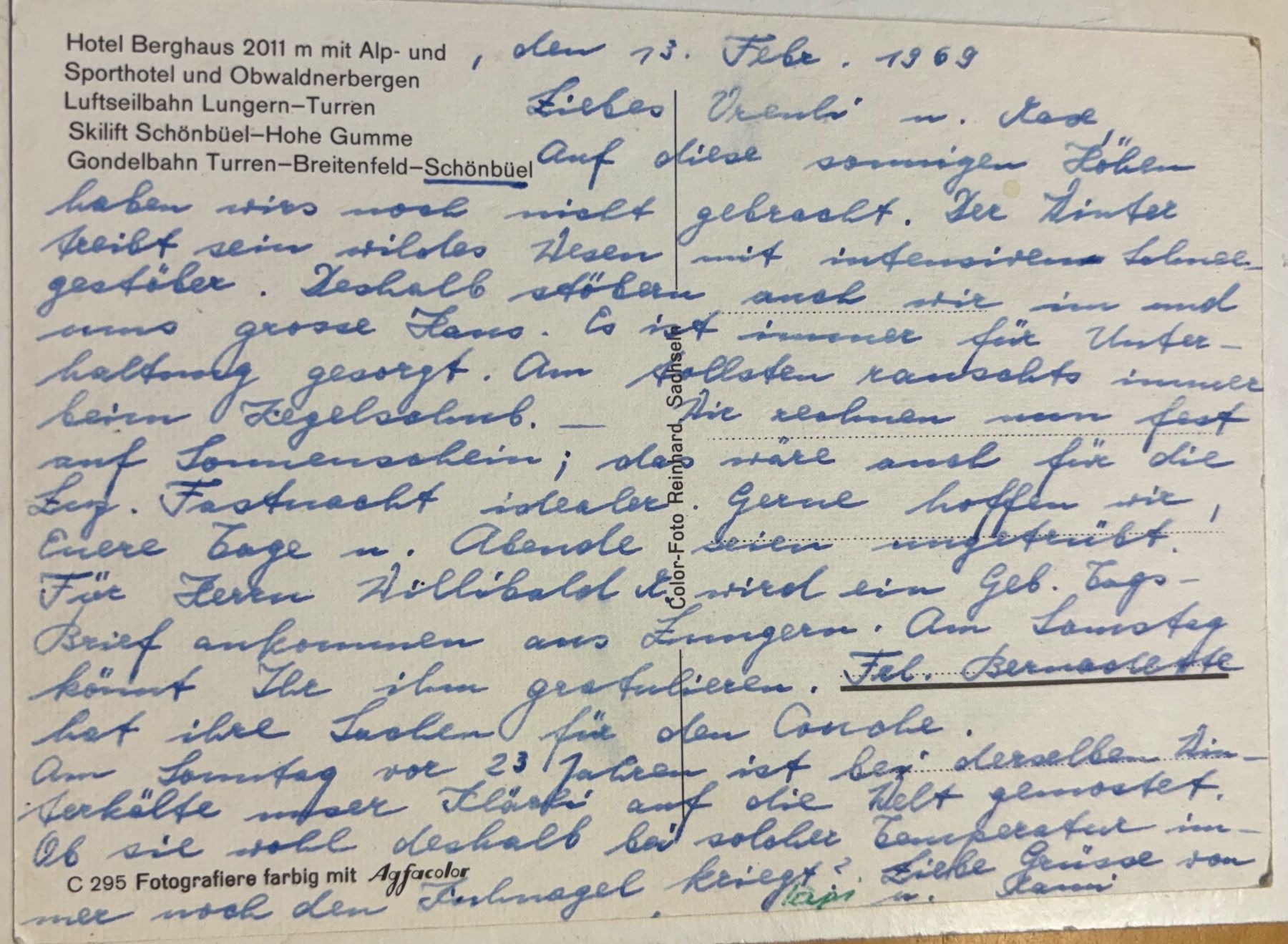 Cartoline postali: Lungern - Schönbüel, 1969 – Usato da Frauenfeld venduto da Merk52 1