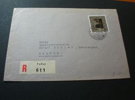 Liechtenstein, R-Brief 1949, Sondermarke Gemälde