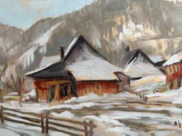 Malerei von H.G. Gerigk (Süddeutschland) 38x59cm auf Papier