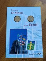 2 Münzen "Von der D-Mark zum Euro" inkl. Marken