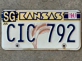 Alte Autonummer Amerika Kansas 1994