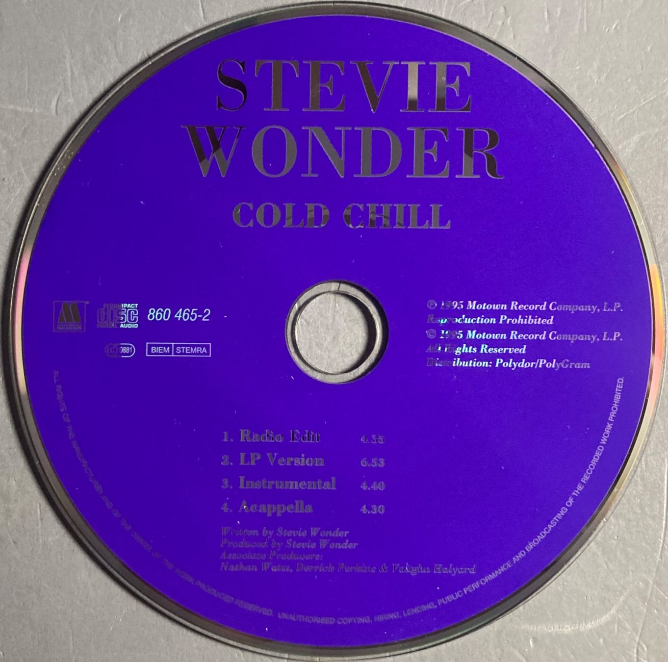 CD: STEVIE WONDER - COLD CHILL – Usato da Poliez-Pittet venduto da Newtown-Records 1