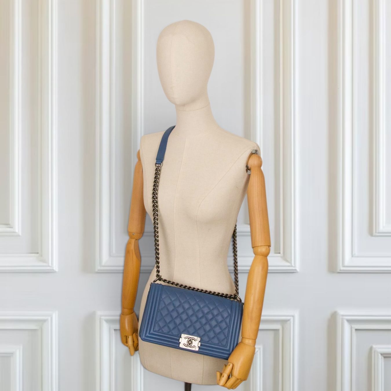 Chanel Borse da donna: Chanel Medium Boy blau RHW – Usato da Binningen venduto da Designerlabels 2
