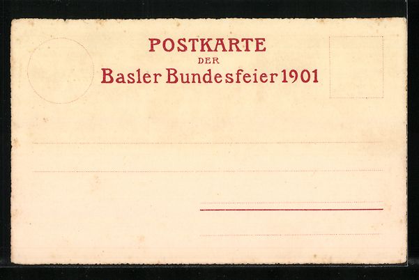 Ansichtskarten: Litho Basel, Basler Festspiel 1901, Basl – Gebraucht aus Berlin von bartko-reher 1