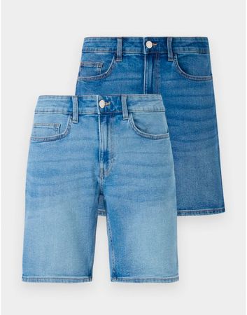 Only&Sons ONSWEFT 2 PACK Jeans Shorts medium blue/light blue