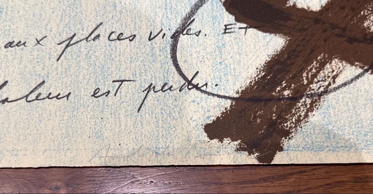 Arts picturaux & lithographies: Antoni Tàpies, hand signed Lithograph! – Neuf (Voir description) à Zürich par Vera_Ma 3