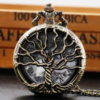 ✅ NEU Lebensbaum Quarz-Taschenuhr RETRO