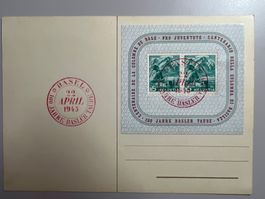 1945 100J Basler Taube Offiz Karte mit spez-block ?