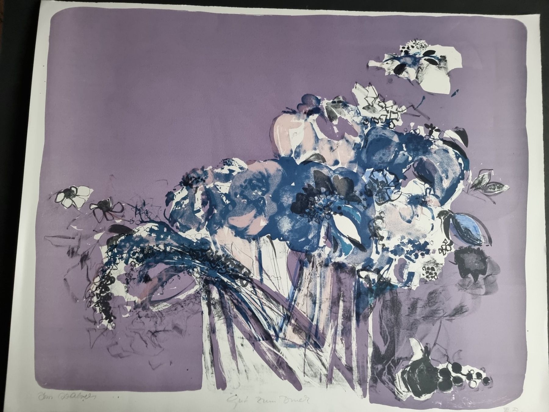 Grafiken & Lithographien: Doris Walser  Blumenstillleben Lithographie handsigniert – Gebraucht aus Gersau von kunst-online