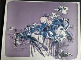 Doris Walser  Blumenstillleben Lithographie handsigniert