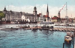 Zürich Post  Stadthaus Fraumünster und Peterskirche 1908