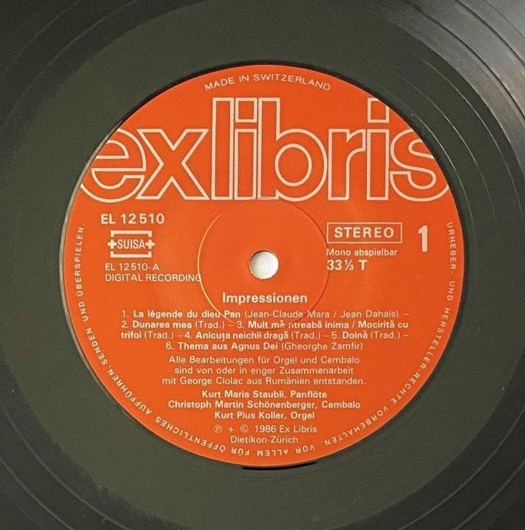 Dischi in vinile: Kurt Maria Staubli, Kurt Pius Koller..., Impressionen – Usato da Flums venduto da Empe1 2