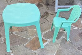Kindergarnitur Tisch & 1 Stuhl mintgrün 🏞️ Sommer-Angebot!