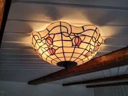 Klassische Tiffany Lampe, Deckenleuchte, Vintage  Handgefert