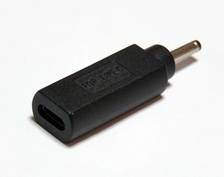 SYSTEM-S Adapter: USB-C Auf DC 20V 7,4x5,0 Mm | Schwarzes Winkelkabel, 15 Cm