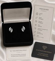 Ohrringe Gold, 9 Karat Weißgold 375, Diamant