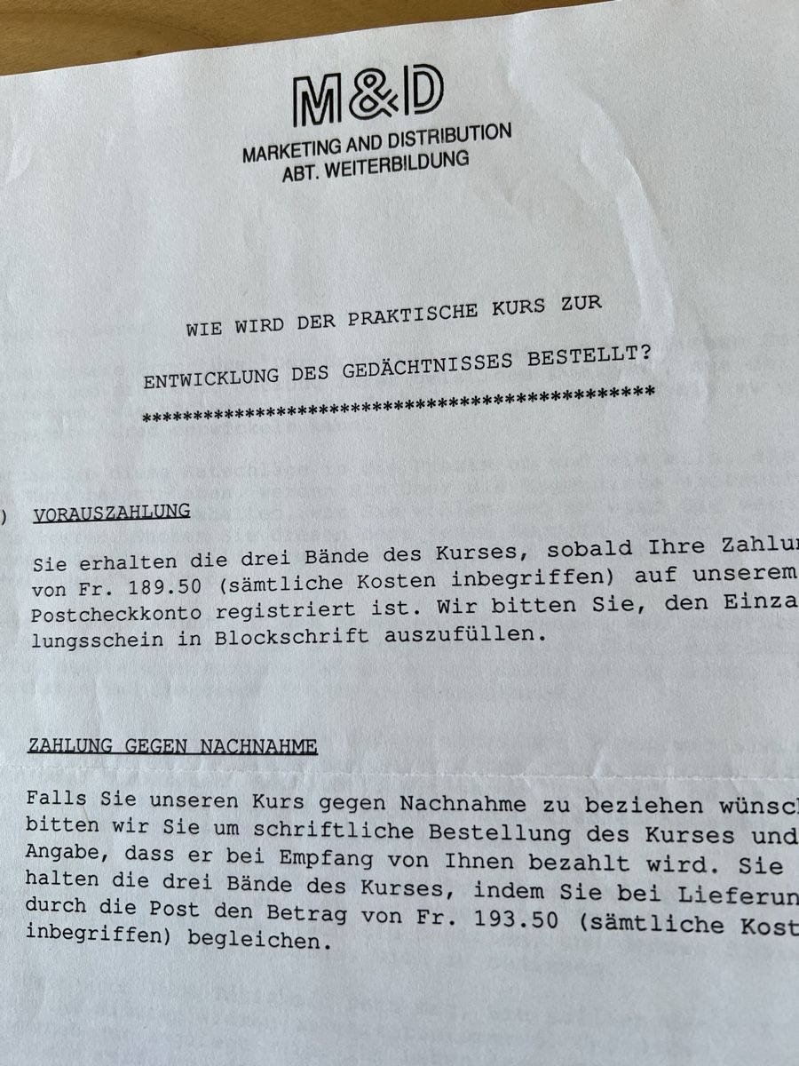 Libri: Gedächtnis Kurs alle Lektionen – Nuovo e nell'imballaggio originale da Igis venduto da Haupt48 3