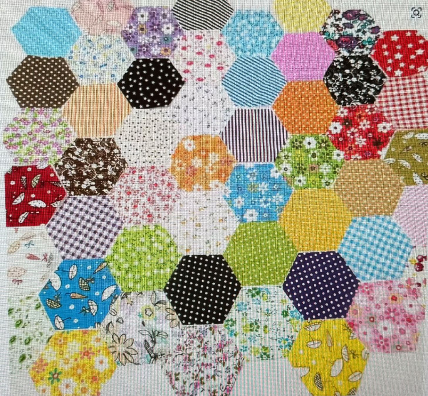Tessuti: 100 x patches Patchwork Stoffe  Hexagon top Angebot    4/8cm – Nuovo e nell'imballaggio originale da Leuggern venduto da unico10 4