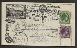Flugpost Ballon Luxemburg ROODT Paris 1927 Luftpost