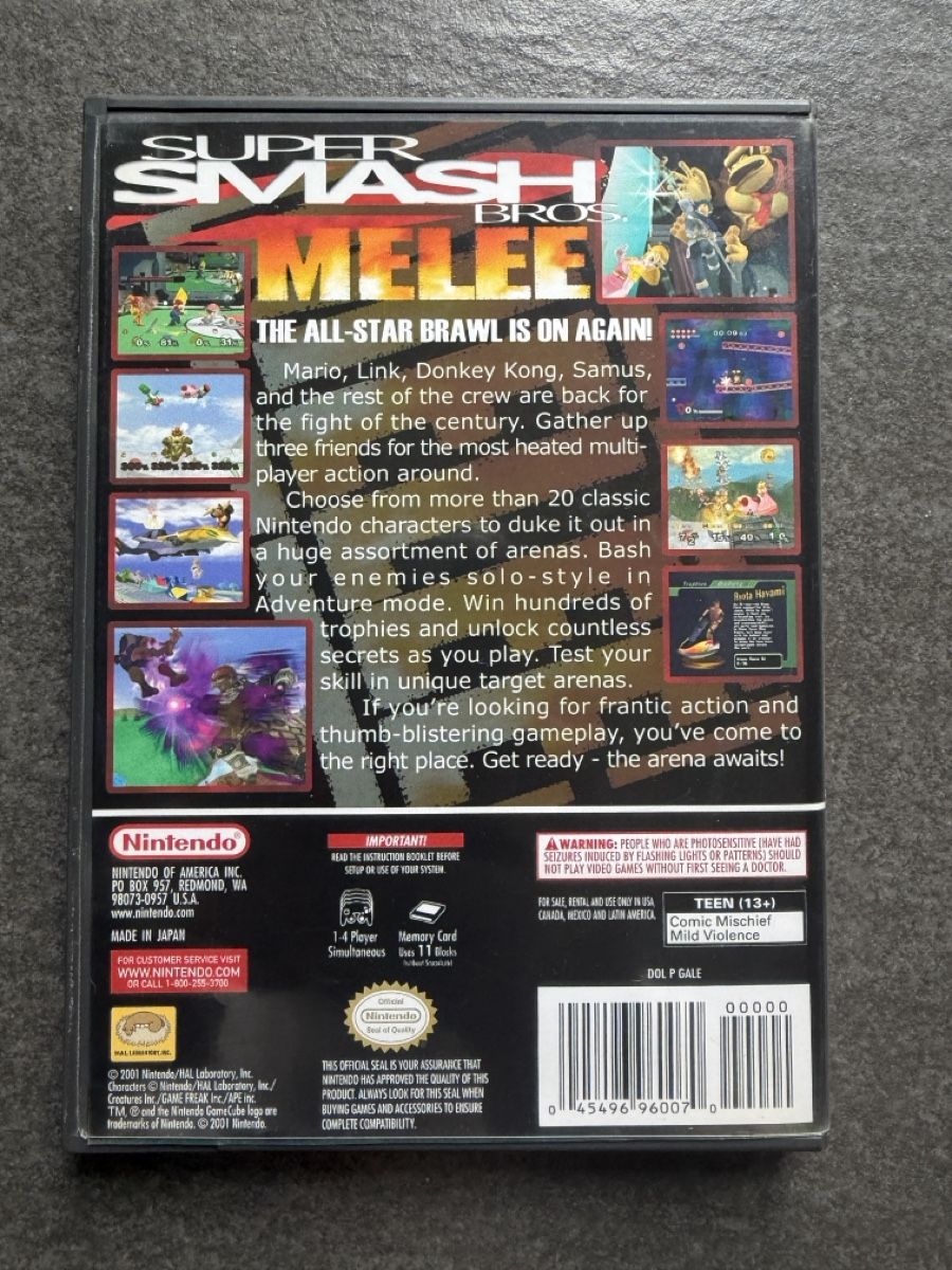 Nintendo Giochi: Super Smash Bros. Melee Gamecube NTSC – Usato da Zürich venduto da cENS0R 1