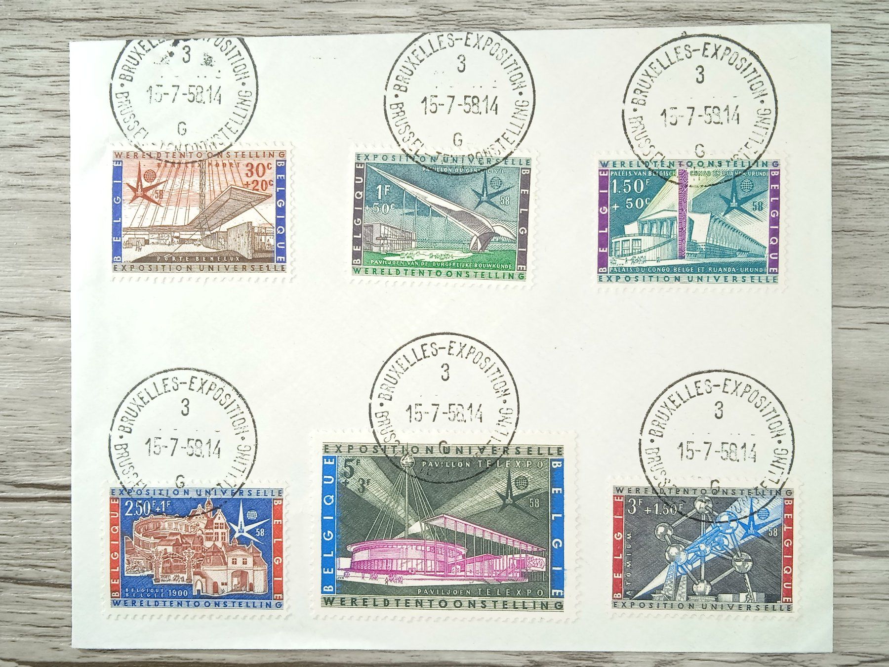 Tutti i francobolli: TR97 Enveloppe + Timbre Belgique 1958 – Usato da Cousset venduto da Patrick_Collections