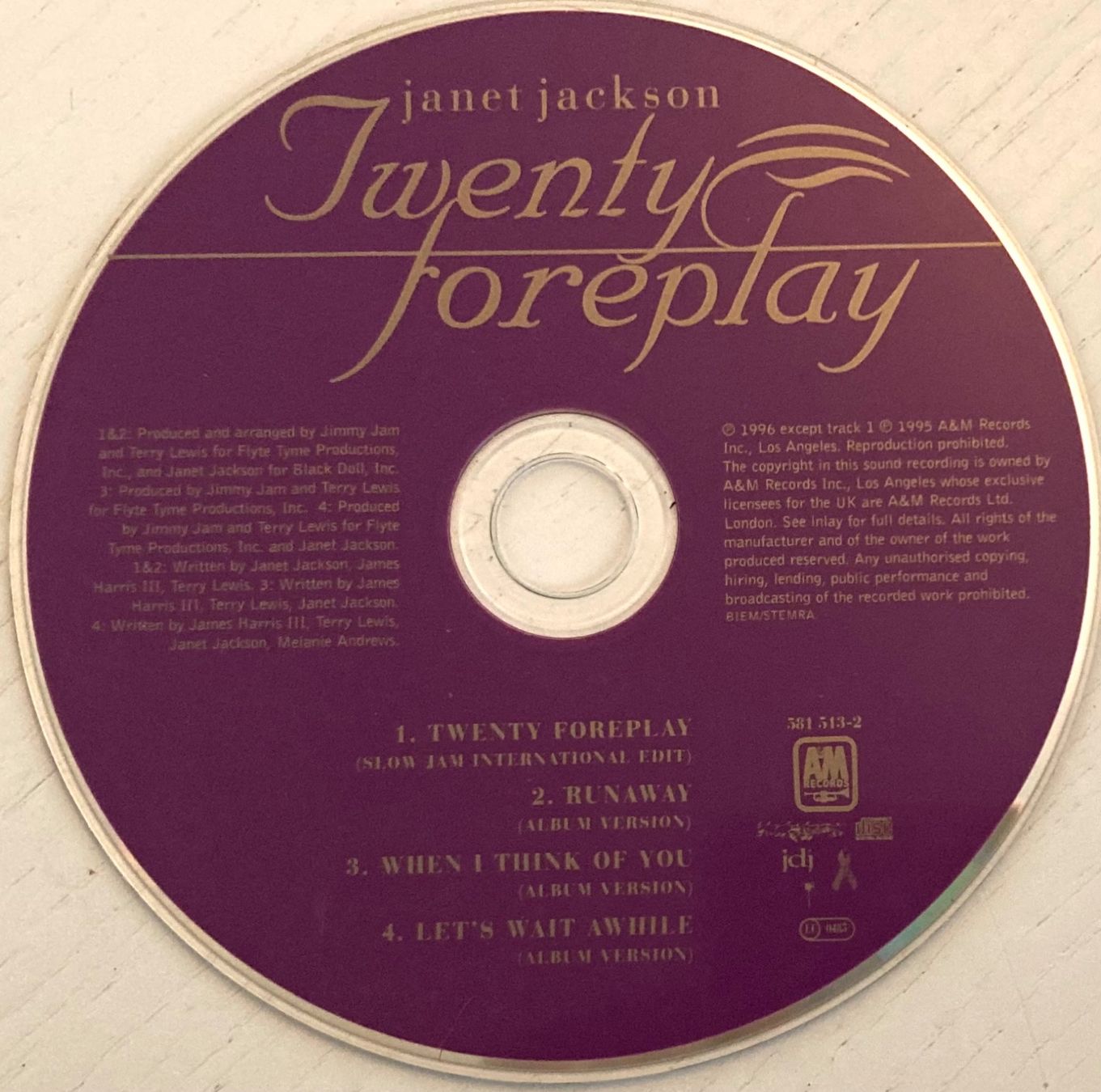 CDs: JANET JACKSON - TWENTY FOREPLAY – D'occasion à Poliez-Pittet par Newtown-Records 1