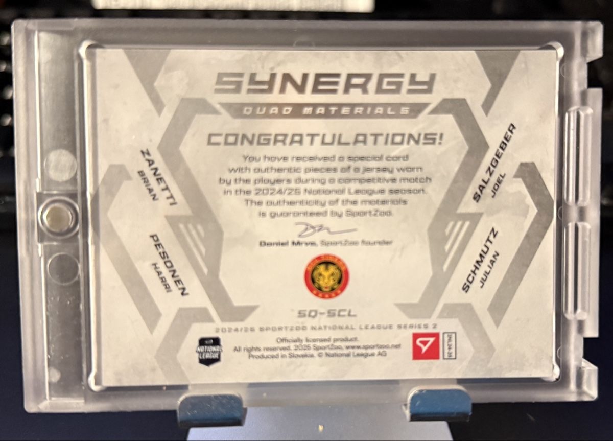 Sportzoo Carte collezionabili: SCL Tigers 07/25 Synergy Quad Materials – Nuovo (secondo la descrizione) da Zauggenried venduto da Puckcollector_NS 1