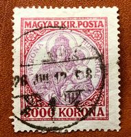 Briefmarken aus  Ungarn Madonna mit Kind 1923 gestempelt