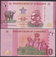 Zimbabwe 10 Dollars UNC 2026