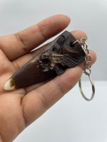 Handgeschnitzter Horn Schlüsselanhänger Adler-Motiv – Unikat