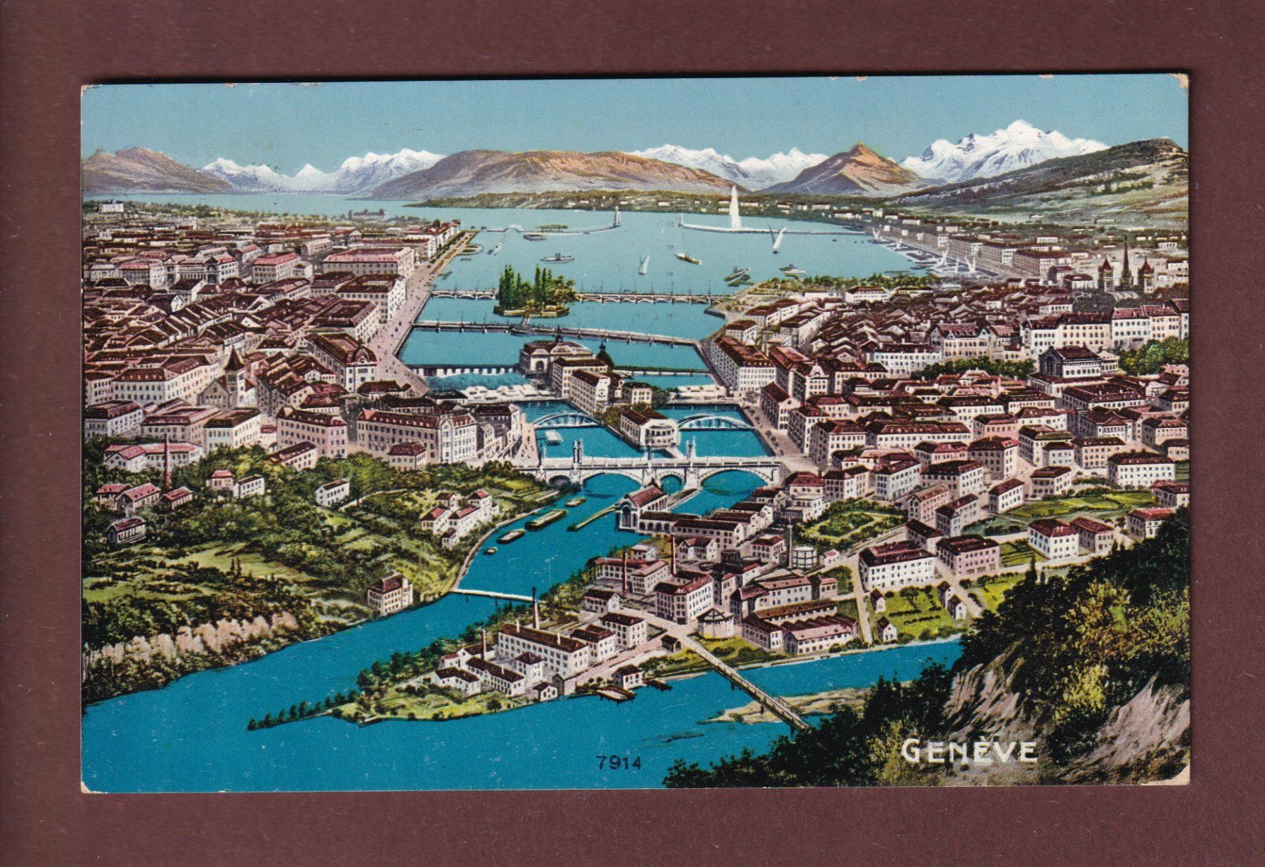 Cartoline postali: GENEVE - Panorama - 1913 – Usato da Pully venduto da nicecards-shop