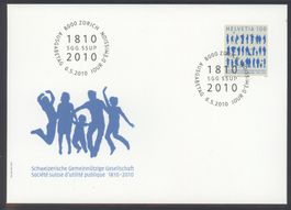 2010, FDC, 200 Jahre Schweiz. Gemeinnützige Gesel (Nr. 1354)