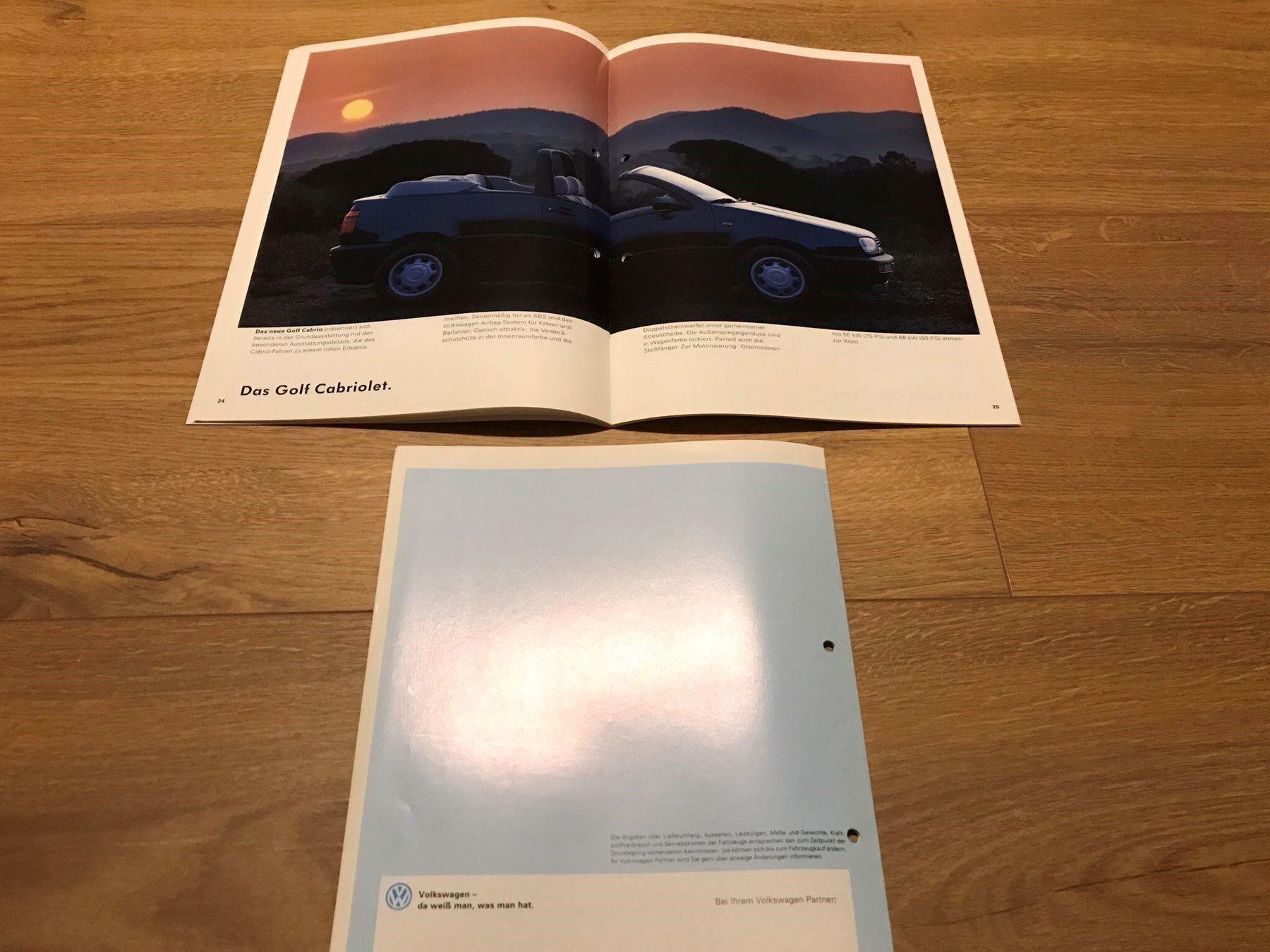 VW Dokumente: Prospekt VW Golf Cabriolet 08.1993 – Neu (gemäss Beschreibung) aus Freienstein von Golfbueb 4