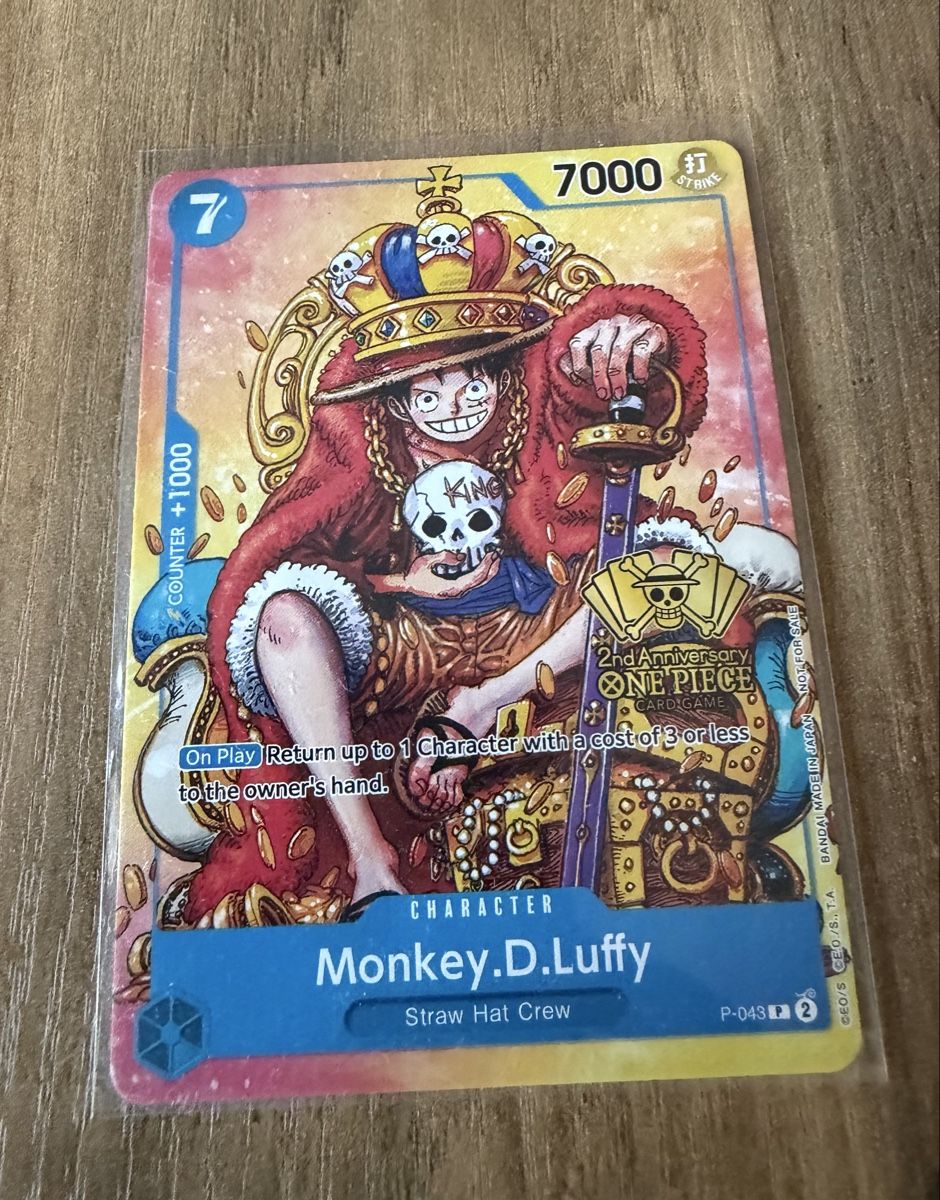 Bandai Sammelbilder & Trading cards: Carta One Piece Monkey D Luffy P-043 nuova – Neu (gemäss Beschreibung) aus S. Pietro von nap_9xjt