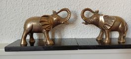 deux statue éléphant en marbre et aluminium
