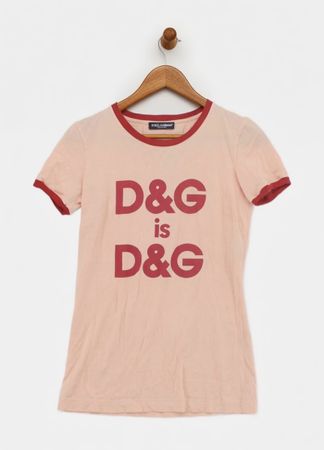 T-shirt Dolce & Gabbana vintage, rose et rouge, Taille