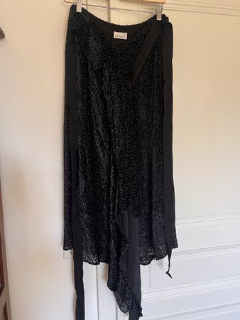 Raey Rock schwarz Samt Devore Seide UK 12 M