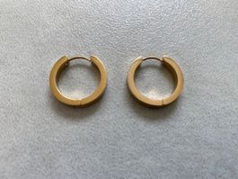 Creolen Ohrringe Edelstahl Goldig 4x20mm