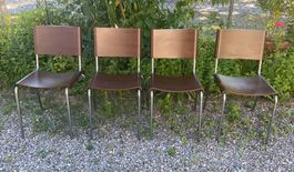 4er Set seltene Vintage lapalma Stapelstühle gemarkt Stuhl