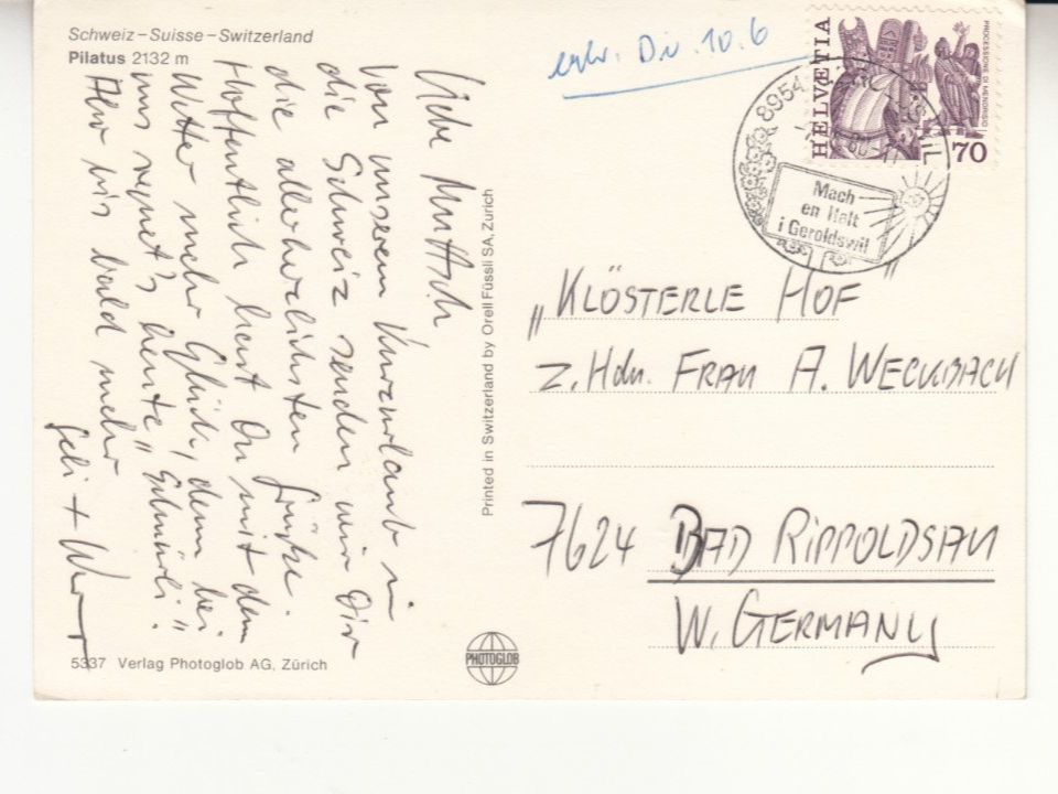Ansichtskarten: Pilatus 1980 – Gebraucht aus Bürglen TG von StampGraf 1
