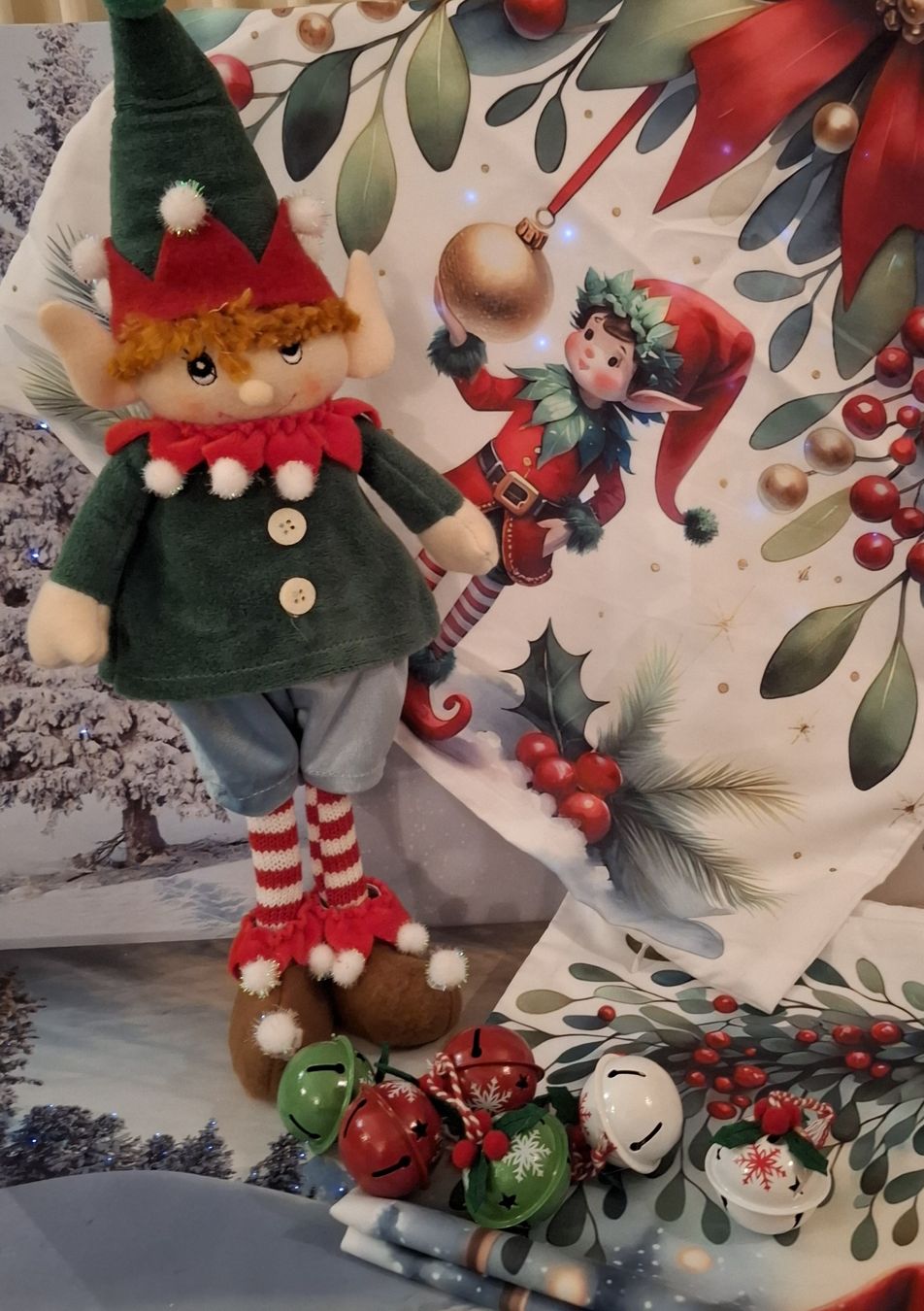 Alle Dekorationen: ELF - FIGUR  MIT 2 KISSEN & SCHELLEN – Neu (gemäss Beschreibung) aus Gretzenbach von schibaya 1