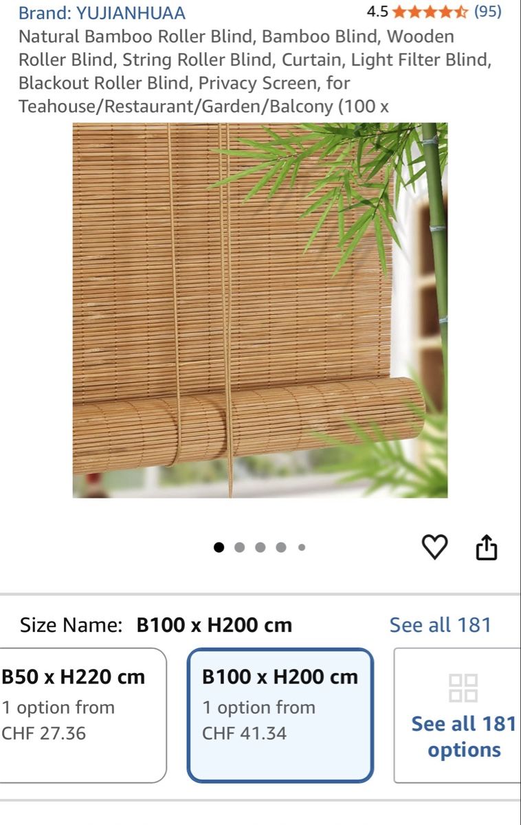 Vorhänge: Bamboo roller blinds 100x200cm like new – Gebraucht aus Montagnola von alo_h2rs 1