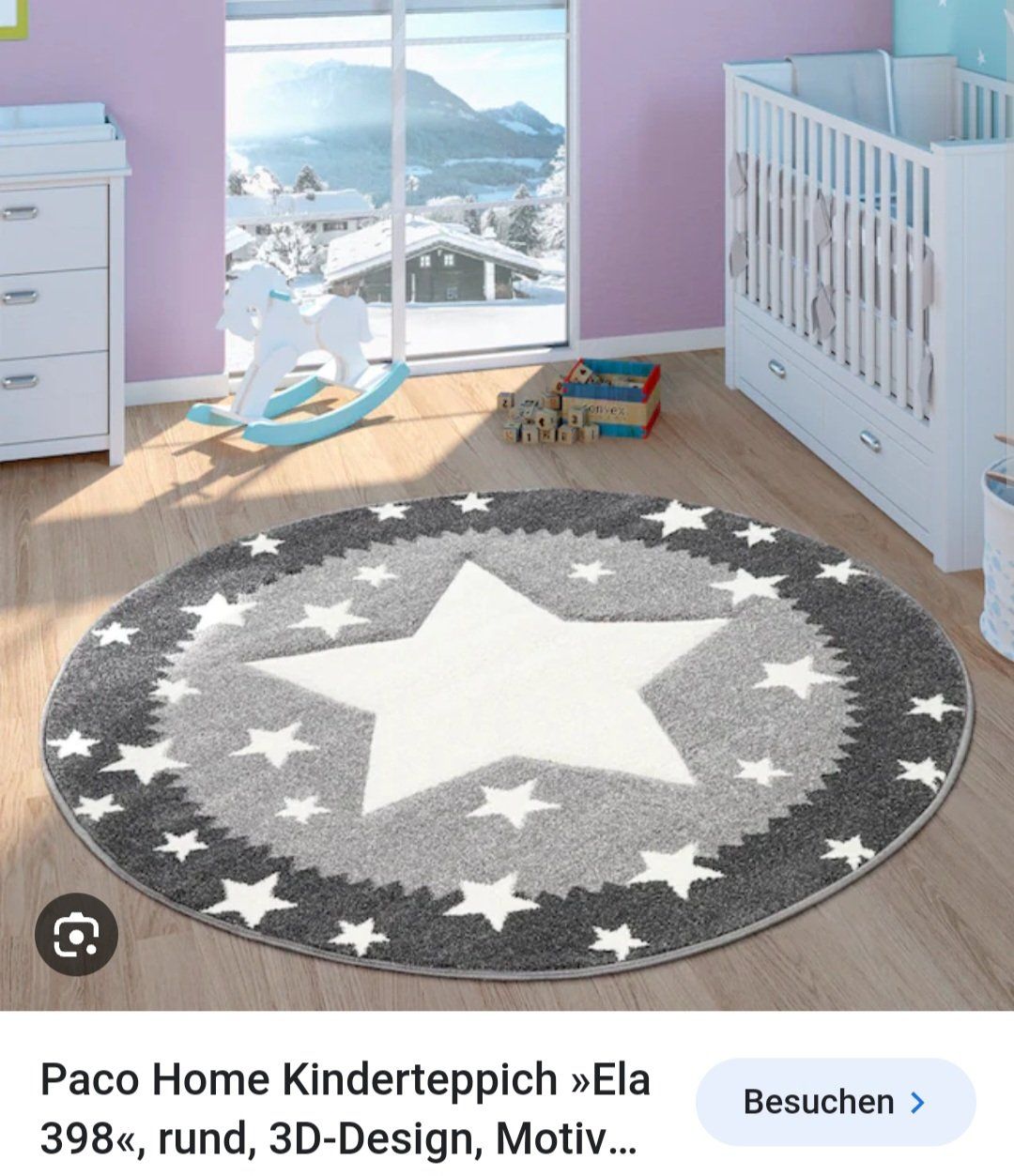 Teppiche: Runder Kinderzimmer Teppich, Grau mit Sternen - 120cm – Gebraucht aus Zürich von sav_8c2f 2