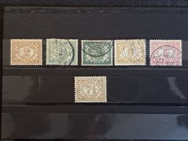 Timbres Néerlande-Indie 2, 25, 3, 5, 7,5 Cent
